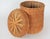 Vintage lidded woven wicker basket. No makers mark. Some age wear.