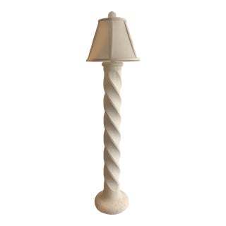 Plaster Spiral Floor Lamp in the Style of Michael Taylor, 1990s For Sale