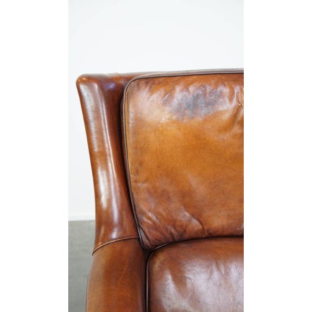 Vintage Sheep Leather Club Chair For Sale - Image 9 of 13