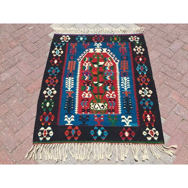 Vintage Turkish Kilim Rug For Sale - Image 9 of 9