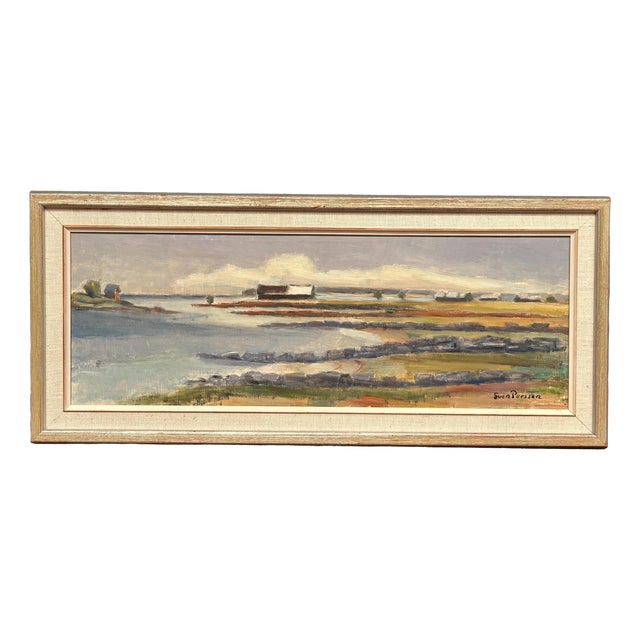 Sven Persson, Hut on the Coast, 1960s, Oil on Canvas, Framed For Sale