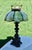 Early 20th Century Victorian Art Nouveau Slag Glass Shade & Italian Baroque Pricket Stick Lamp For Sale - Image 4 of 8