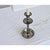 French Vintage Pewter Table Lamp With Custom Linen Shade For Sale - Image 4 of 9