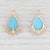 Gem: Imitation Turquoise - 14.5 x 10.5 mm, Double Rose Cut Pear Shape, Turquoise Color - Natural Moonstones - 3.7 x 3 mm,...