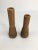 Wood Mid 20th Century Rustic European Wooden Candleholders - a Pair For Sale - Image 7 of 7