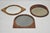 Mid Century Danish Modern Style Sculpted Teak Wood Mirrors - 3 pc Set. Listing includes all three mirrors. (1) cat eye...