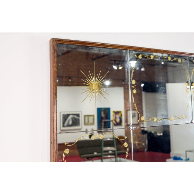 Mid Century Mirrored Bar Cabinet Credenza With Asian Motif, Made in Italy For Sale - Image 13 of 15