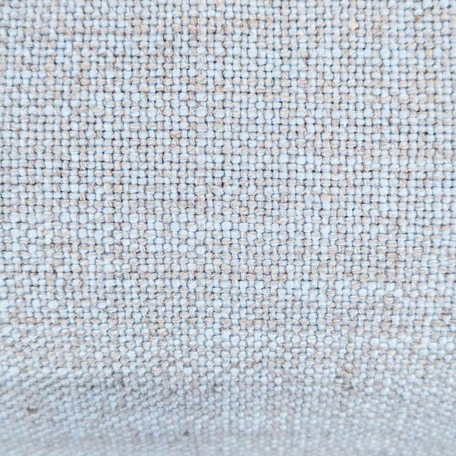 Blue West Elm Elton Tufted Light Blue Lounge Chair With Dark Wood Legs For Sale - Image 8 of 9