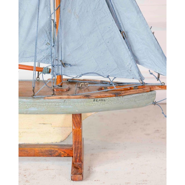 English 20th Century Bowman Carved Wood Gaff Cutter Pond Yacht For Sale - Image 9 of 18