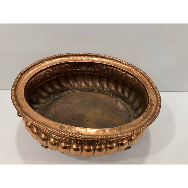 Metal Antique French Copper Jardinere For Sale - Image 7 of 7