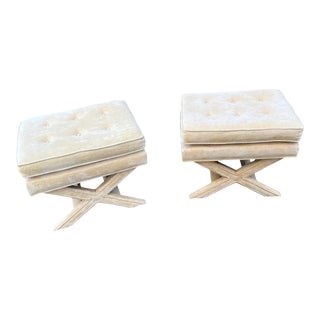 Mid 20th Century Billy Baldwin Style Ottomans Footstools - a Pair For Sale