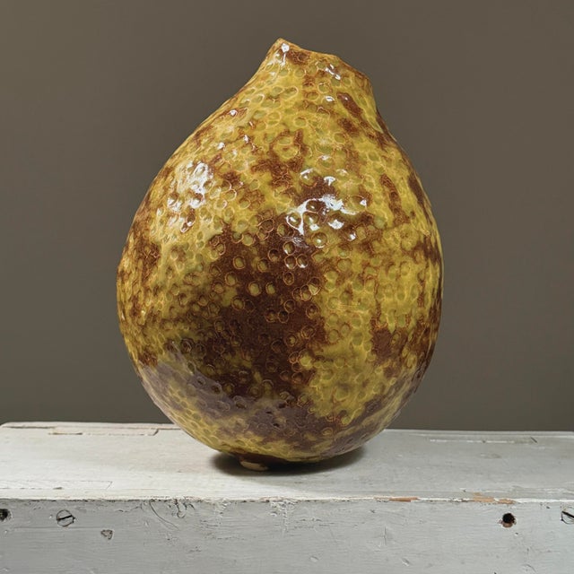 Contemporary Vintage Postmodernist Hand Built Honeycomb Textured Vase For Sale - Image 3 of 9