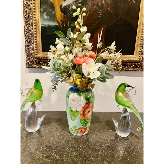 Exquisite, Vibrant and Timeless Limoges Vase approx 11.5 inch tall with addition of artfully curated, beautifully arranged...
