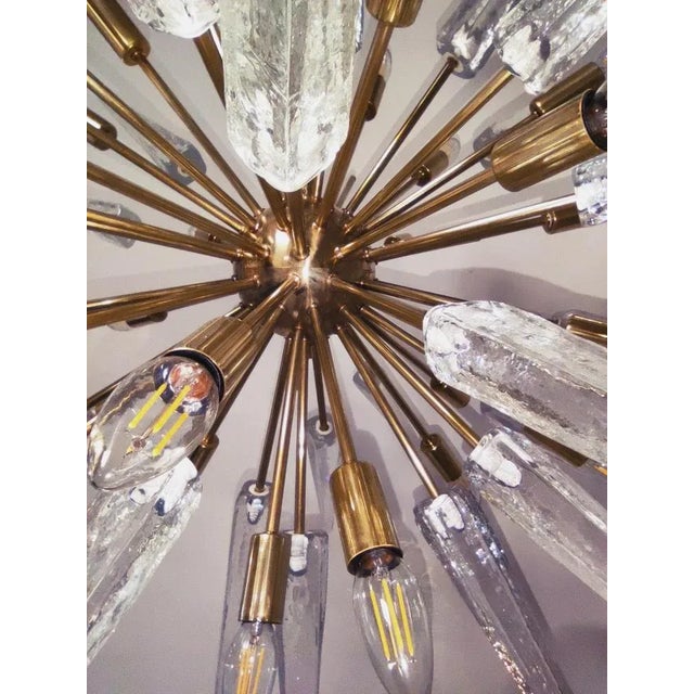 Metal Sputnik 24 Brass Lights with Murano Glass For Sale - Image 7 of 13
