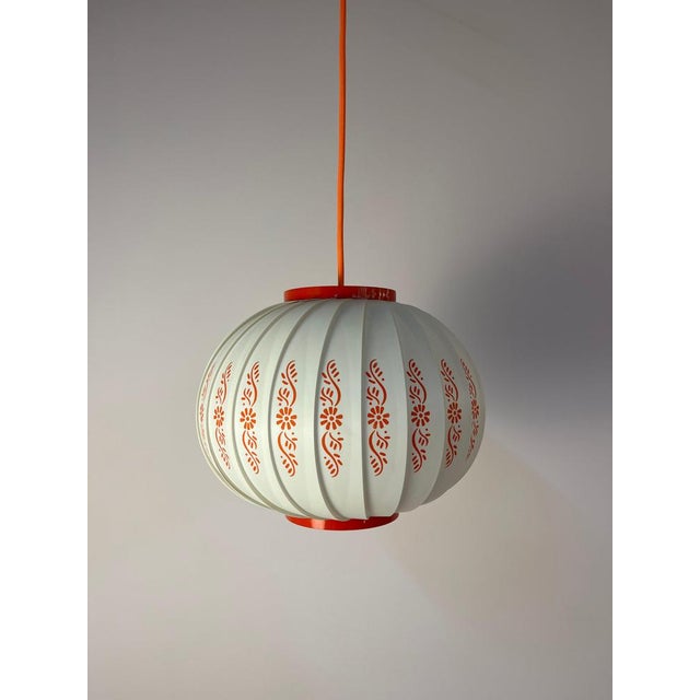 Pendant Lamp with Red Floral Details by Lars Schiøler For Sale - Image 11 of 11