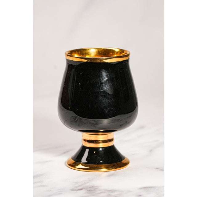 Black Amazing Vintage Silver Jubilee Commemorative Souvenir Queen Elizabeth II 1977 24kt Gold Lined Goblet Royalty Home Decor For Sale - Image 8 of 11