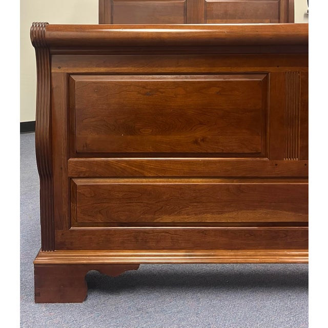 Pennsylvania House Cherry Queen Size Sleigh Bed For Sale In New York - Image 6 of 10