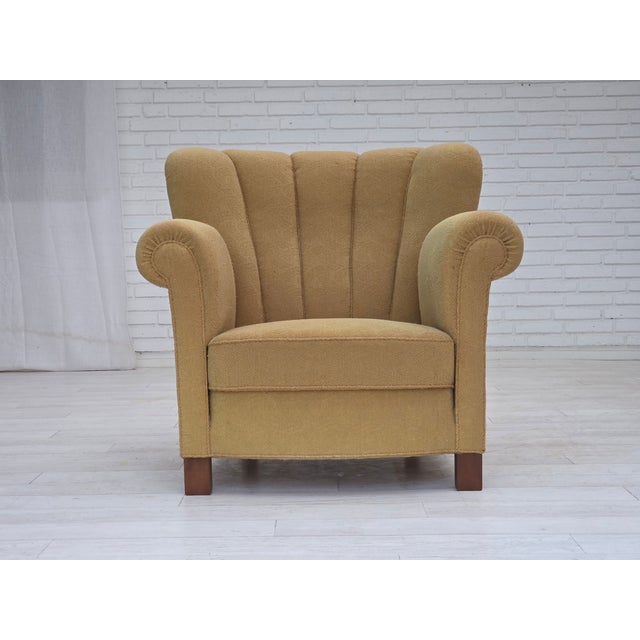 Danish Relax Chair in Light Green Furniture Wool, 1960s For Sale - Image 16 of 16