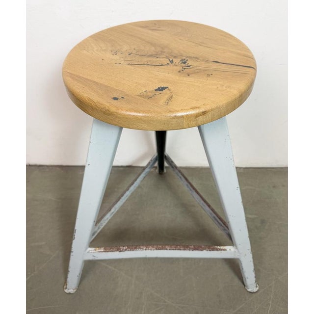 Industrial Grey Workshop Stool, 1960s For Sale - Image 15 of 16