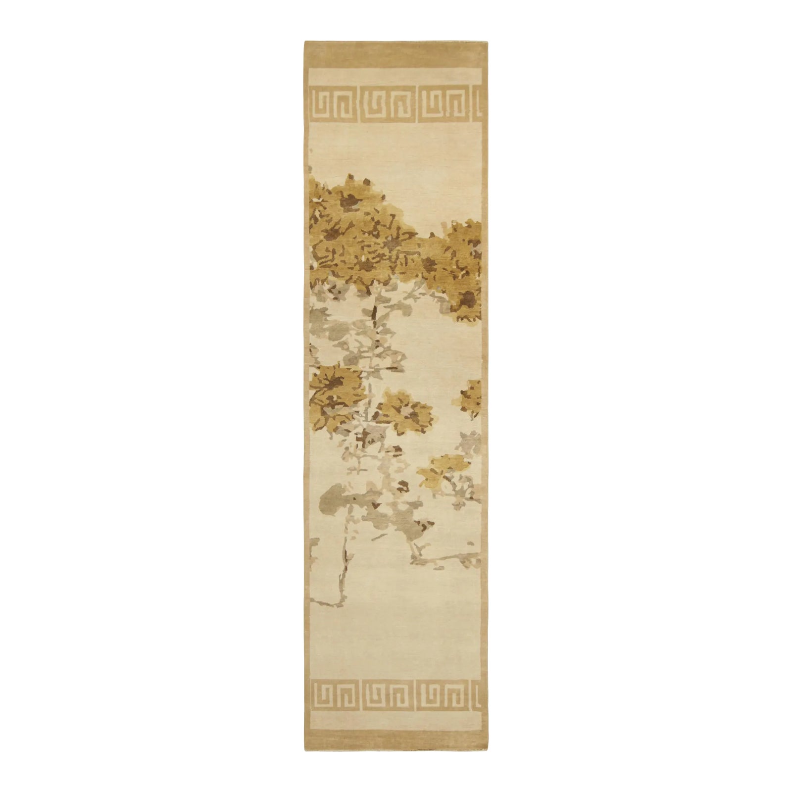 Rug & Kilim’s Chinese Art Deco Style Runner Rug With Floral Patterns ...