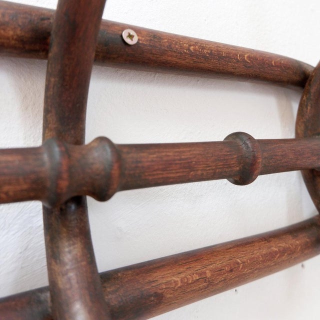 Brown Bentwood Wall-Mounted Coat Rack For Sale - Image 8 of 12
