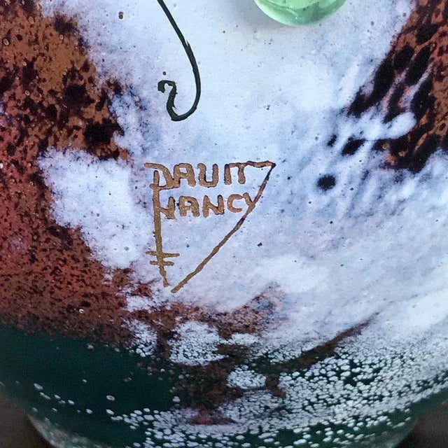 Late 20th Century Late 20th Century Large Art Glass Vase With Applied Grapes, After Daum Nancy For Sale - Image 5 of 13