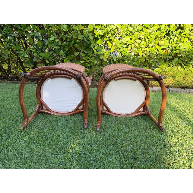 Vintage Barrel-Back Rattan Armchairs, Pair For Sale - Image 14 of 14