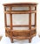 Half Round Demilune Bamboo Side Table with Ladder Sides and Mahogany Top. Vintage 1940s two-tier rattan side table...