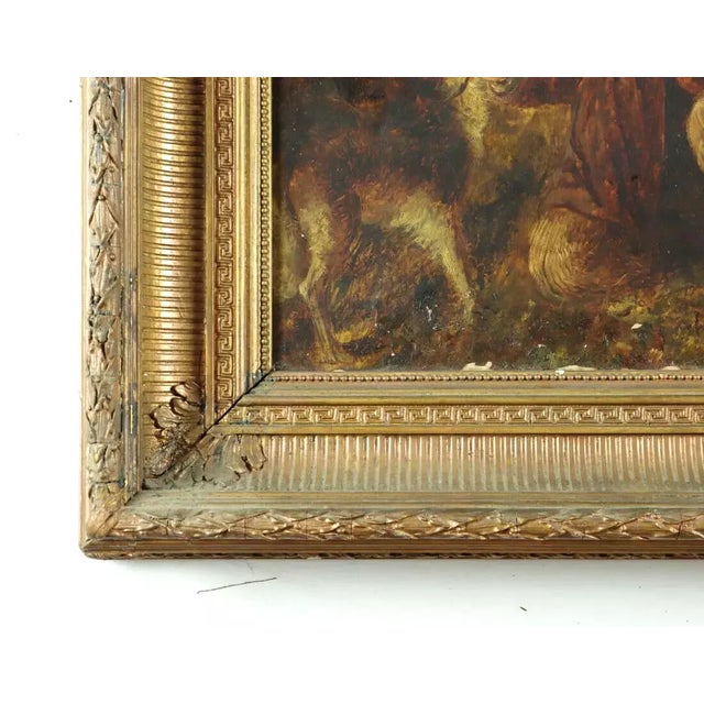 "Outdoor Scene", With Figures, W. Bromley (Uk), 1800 Antique Oil Painting For Sale In Austin - Image 6 of 9