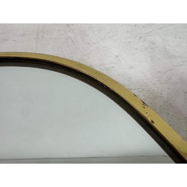 Metal Vintage Italian Brass Wall Mirror, 1970s For Sale - Image 7 of 9