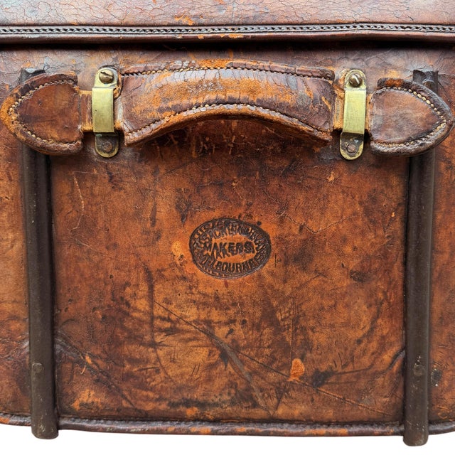 19th Century Leather Portmanteau for Dutch Oil Tycoon Sir Henri Deterding For Sale - Image 10 of 17