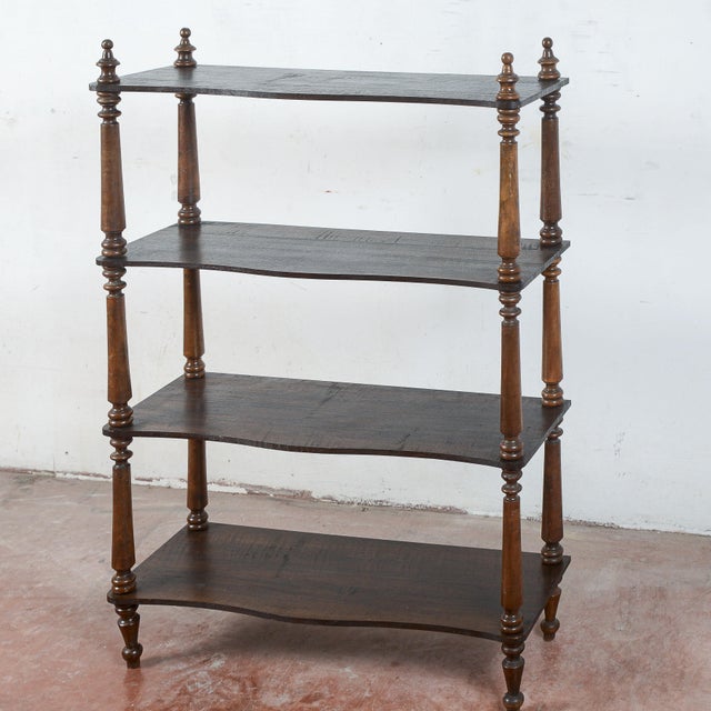 Open Etagere with Shelves and Turned Cabinets For Sale - Image 3 of 9