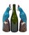 A pair of Chinese mid 20th century vintage porcelain parrots or cockatoos in vibrant turquoise blue and purple glazes....