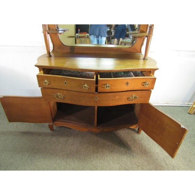 Early 1900's Quartersawn Oak Sideboard For Sale - Image 10 of 11