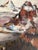 Acrylic on canvas Abstract Landscape Deep reds, yellows, soft blues, bright whites. 16"x20" .5” wrap around painted edges...