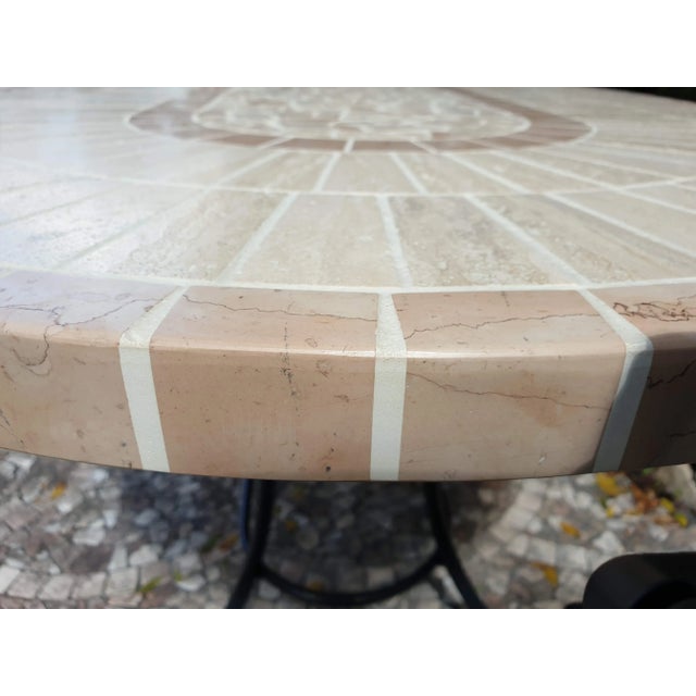 Oval Rubino Marble Mosaic Table from Egram For Sale - Image 4 of 11