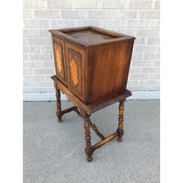 Antique Copper Lined Cigar Humidor Cabinet, Smoking Table ...