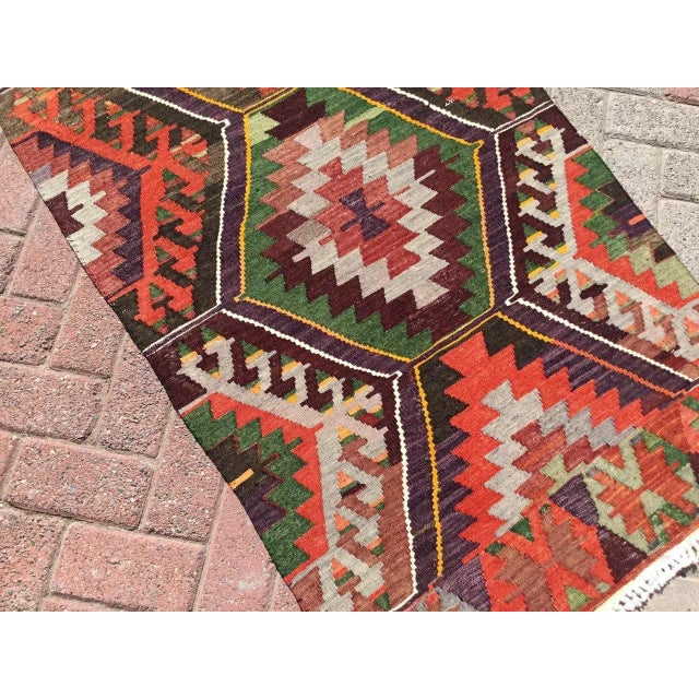 1960s Vintage Turkish Kilim Runner - 33" X 104" For Sale - Image 5 of 10