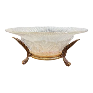 Venetian Glass and Cast Bronze Double Bowl Centerpiece