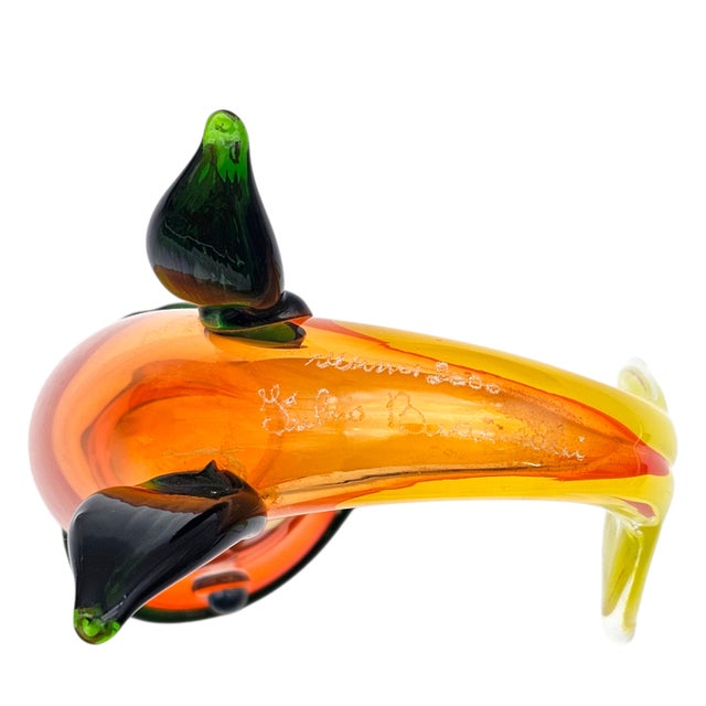 Fulvio Bianconi for Venini Signed Murano “Pesce” Fish Vase For Sale - Image 11 of 13