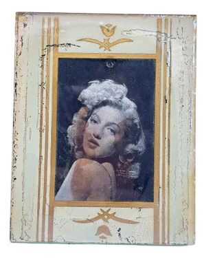Art Deco Gold Painted Mirrored Picture Frame 4x5 Picture Frame