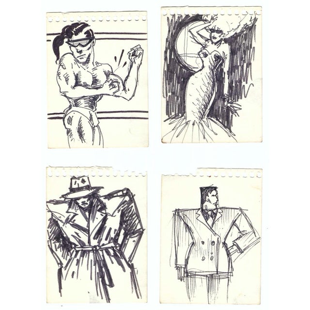 Modern 1980s Figure Drawings- Set of Eight For Sale - Image 3 of 11