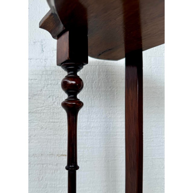 Mid 20th Century Fine Pair Turned Antique 21 1/2” Mahogany Wall Shelves For Sale - Image 5 of 7