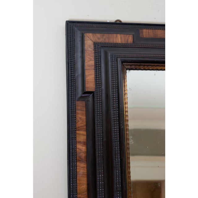 17th Century 17th Century Dutch Baroque Gilt Slip Walnut & Ebony Mercury Plate Mirror For Sale - Image 5 of 7