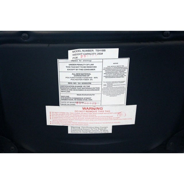 Sleek Mayline Valore stackable chairs on casters up for consideration. Chairs are black, stackable and super comfortable!...