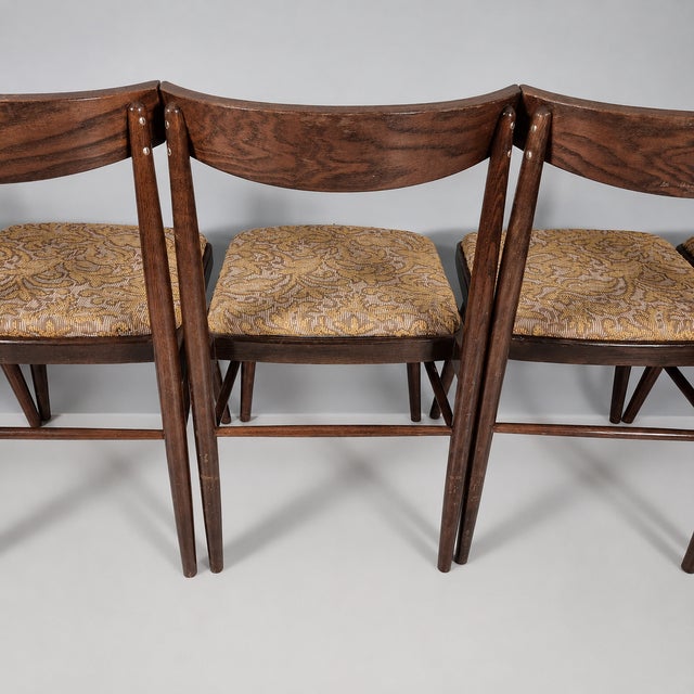 Vintage Chairs in Beech and Fabric, 1960s, Set of 5 For Sale - Image 10 of 11