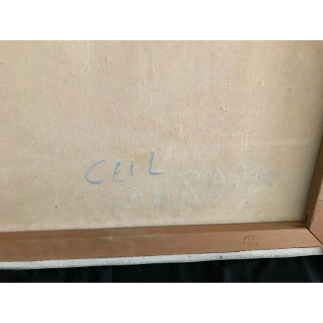 Textile Mid 20th Century Ceil Abrams Still Life in Blue Oil Painting For Sale - Image 7 of 11