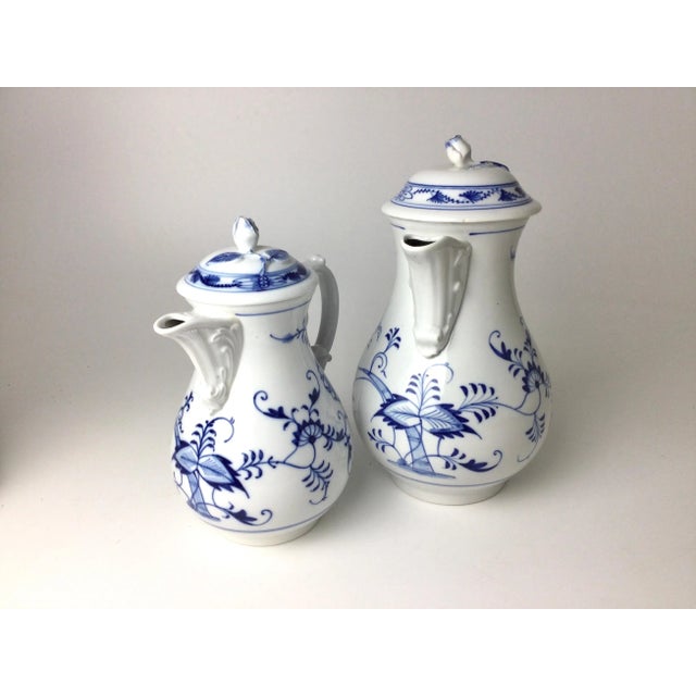 Traditional Meissen Blue Onion Coffee Pots - A Pair For Sale - Image 3 of 11