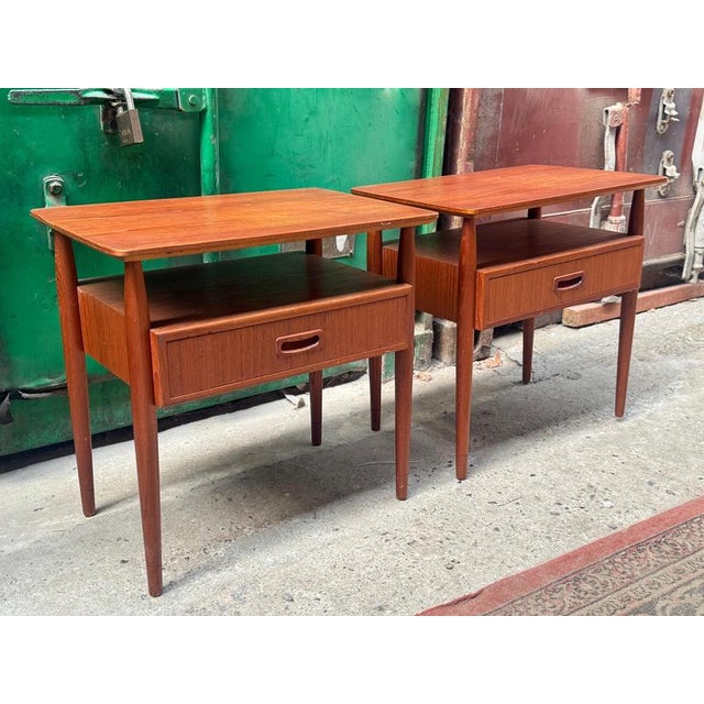 Danish Teak Nightstands from Gunni Omann, 1960s, Set of 2 For Sale - Image 6 of 11