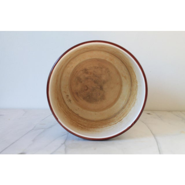 Late 20th Century Vintage Italian Brown & White Pottery Planter For Sale - Image 5 of 8